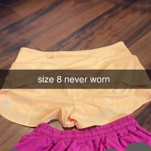 Orange/Peach Color Lululemon shorts